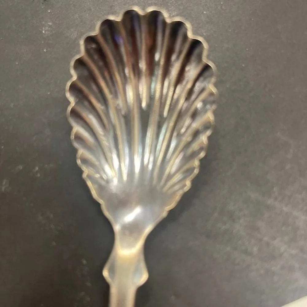 Rogers,‎ Smith & Co. Fiddleback-Handle Fiddle Shell Scalloped Sugar Spoon ES15